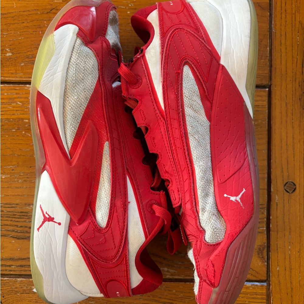 Jordan Red and White Sneakers